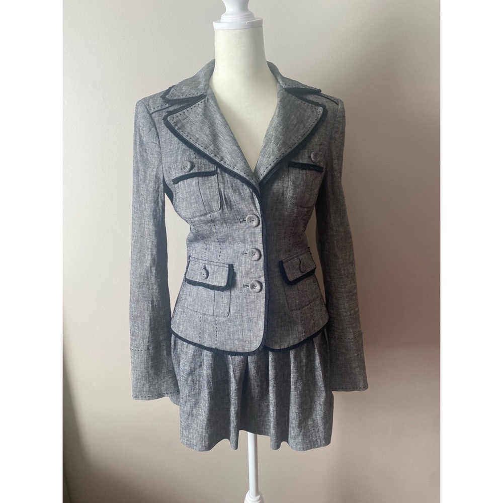 Bebe Linen blazer and skirt suit two piece set